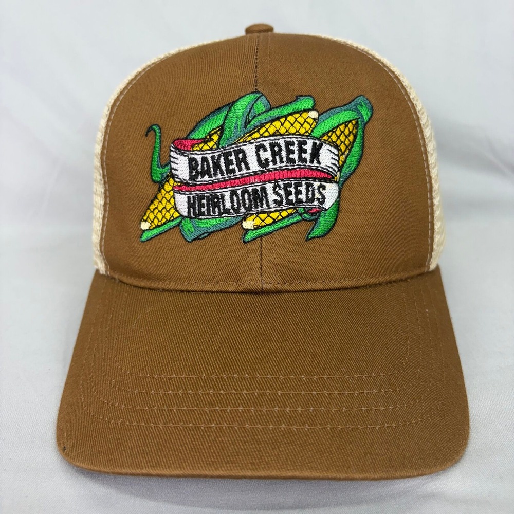 Econscious Baker Creek Heirloom Seeds Hat Trucker Mens OSFM Brown Mesh Snapback